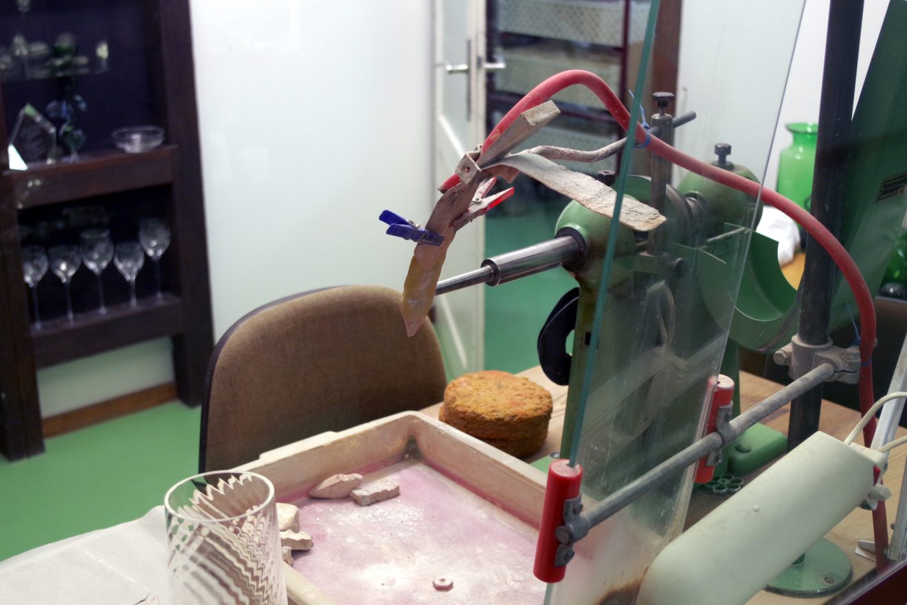 Arbeitsplatz der Graveurin