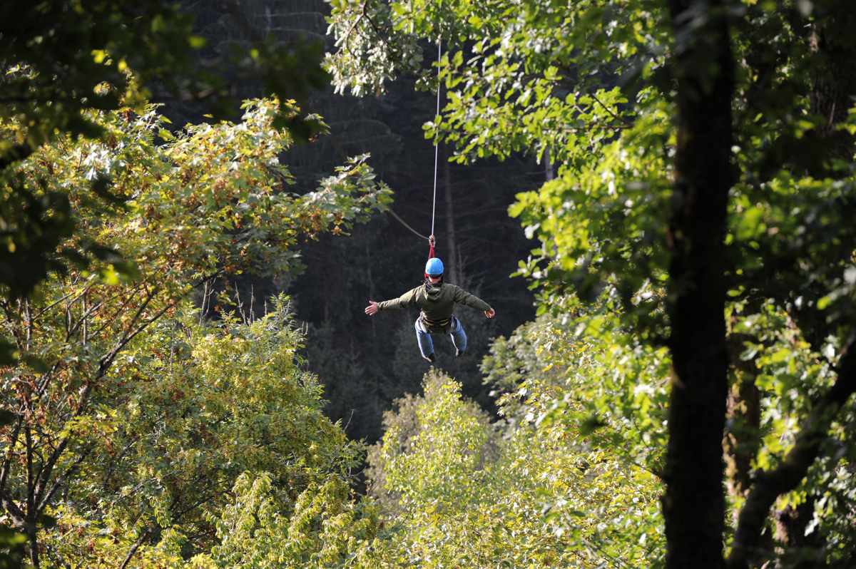 Sommerferien in der Hirschgrund Zipline Area Schwarzwald