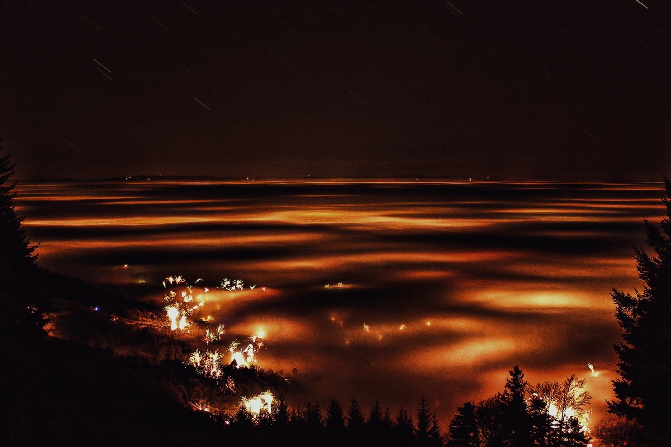 Silvester in Achern, fotografiert von der Straße in Unterstmatt aus. Copyright Oliver Wiehl