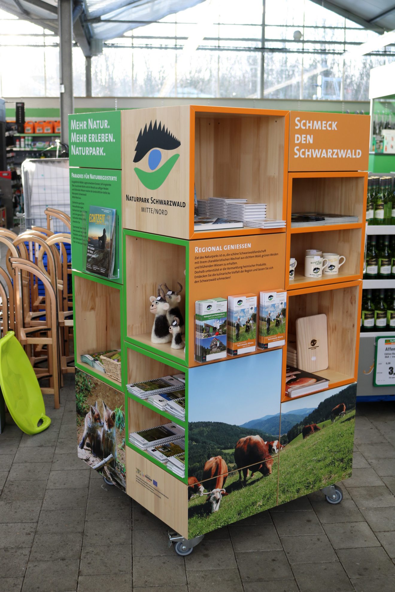 Naturpark-Würfel in vier Raiffeisen Märkten in der Region Schwarzwald Mitte/Nord