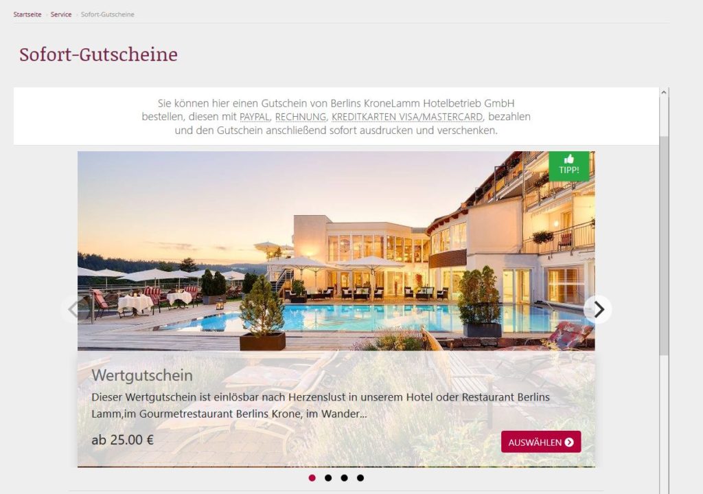 Gutscheine der Naturpark-Wirte