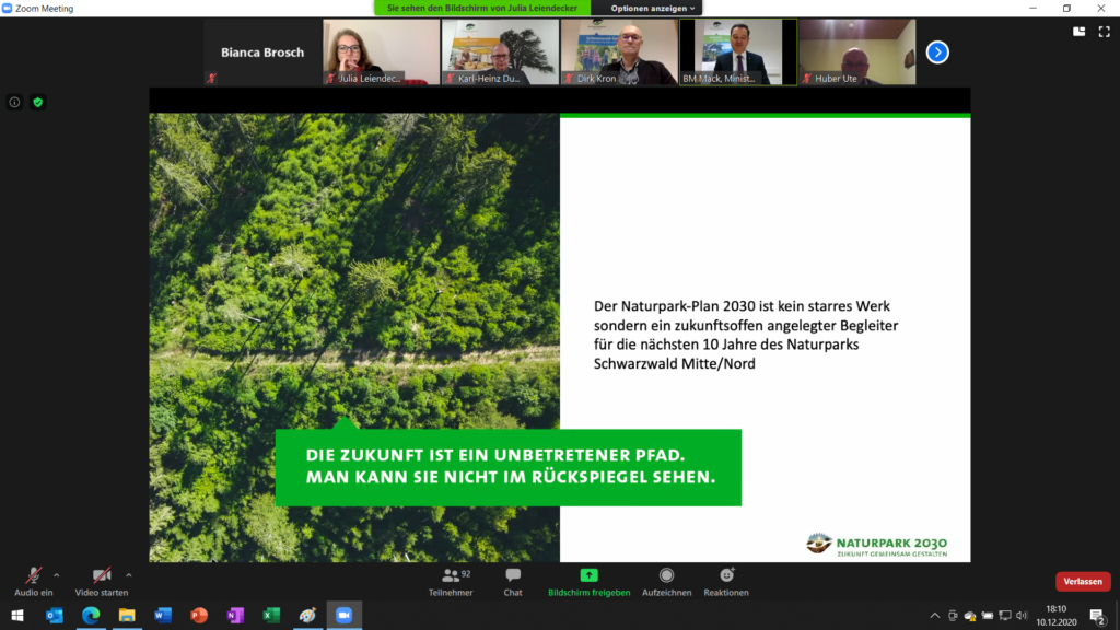 Mitgliederversammlung Naturpark Schwarzwald Mitte/Nord - Naturpark-Plan 2030