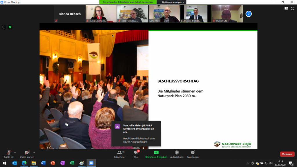 Mitgliederversammlung Naturpark Schwarzwald Mitte/Nord - Naturpark-Plan 2030