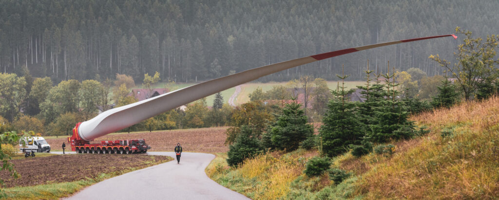 badenova - Windpark Hohenlochen - Windflügeltransport