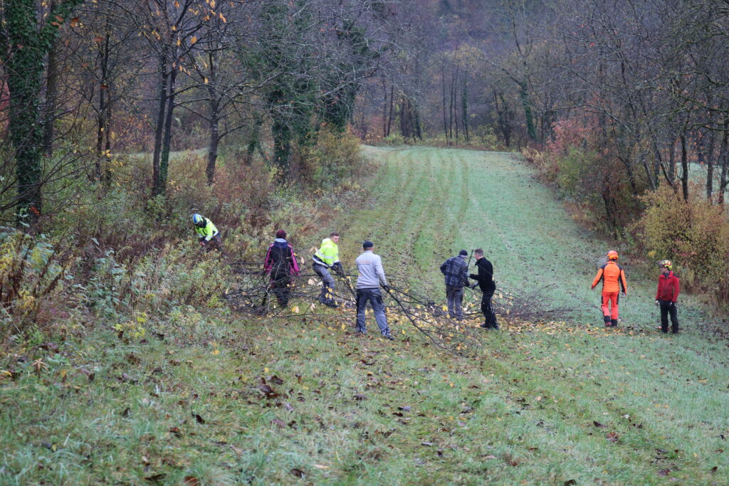 Bei der gemeinsamen Landschaftspflege-Aktion des Naturparks Schwarzwald Mitte/Nord, des LEV und der Stadt Lahr in Sulz waren rund 45 ehrenamtliche Helferinnen und Helfer dabei.