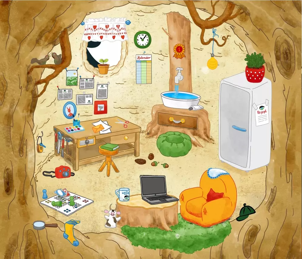 Interaktives Naturparkdetektive Baumhaus im Winter