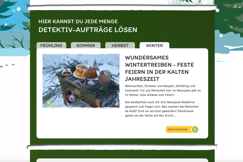 Website Naturpark-Detektive