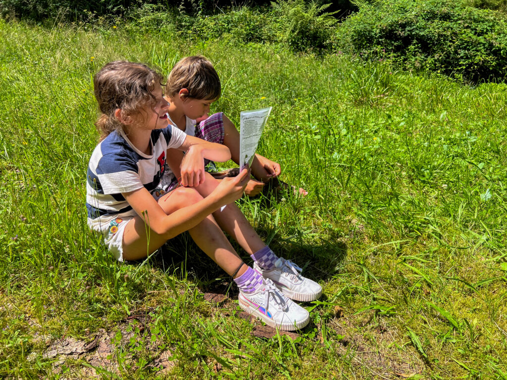 zwei Mädchen auf der Wiese