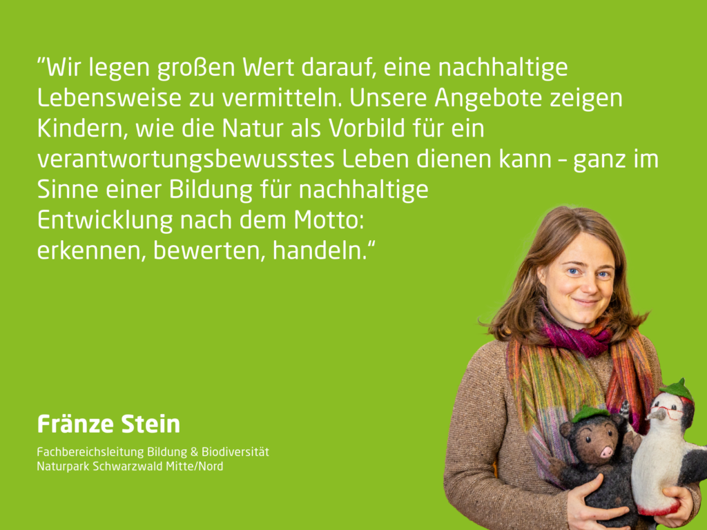 Fränze Stein Fachbereichsleitung zum Frühlingsthema der Naturpark-Detektive 