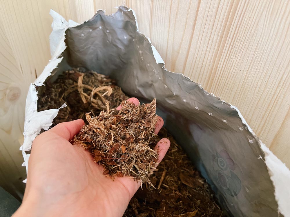 Rindenmulch für die Toilette