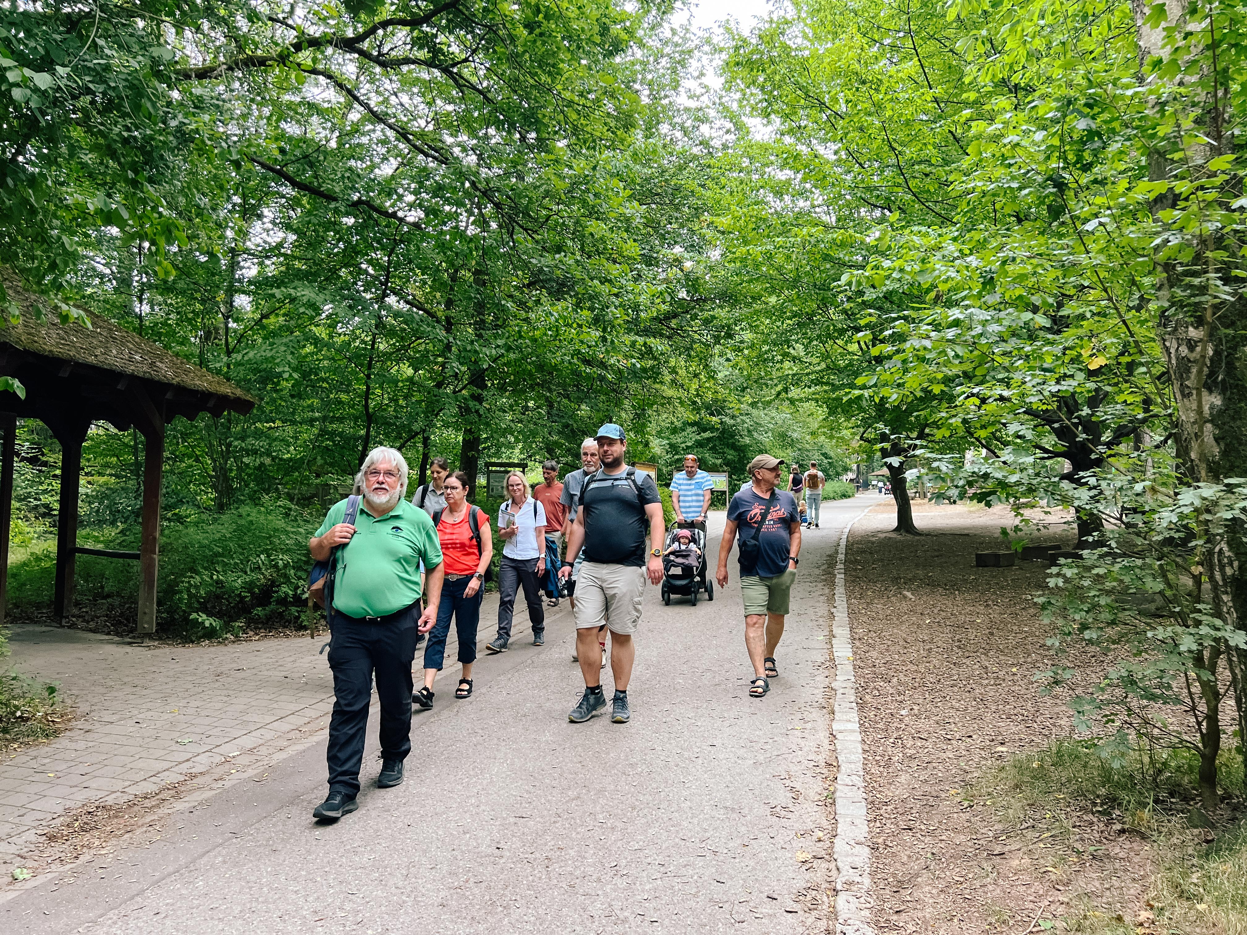 Gruppeläuft durch den Wildpark