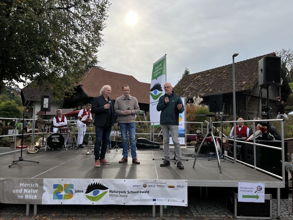 Markt-Talk mit Oberharmersbachs Bürgermeister Richard Weith und Naturpark-Geschäftsführer Karl-Heinz Dunker