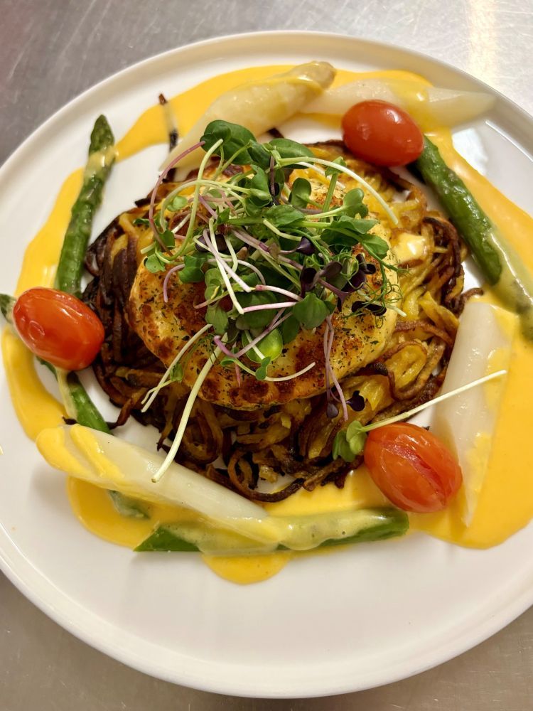 Kartoffelrösti mit Spargel