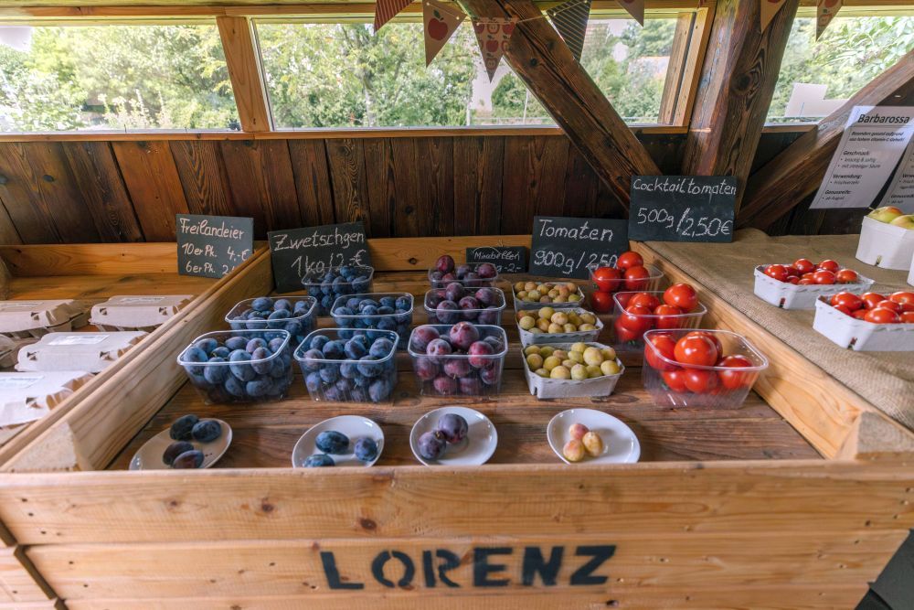 Obst und Gemüse im Hofladen
