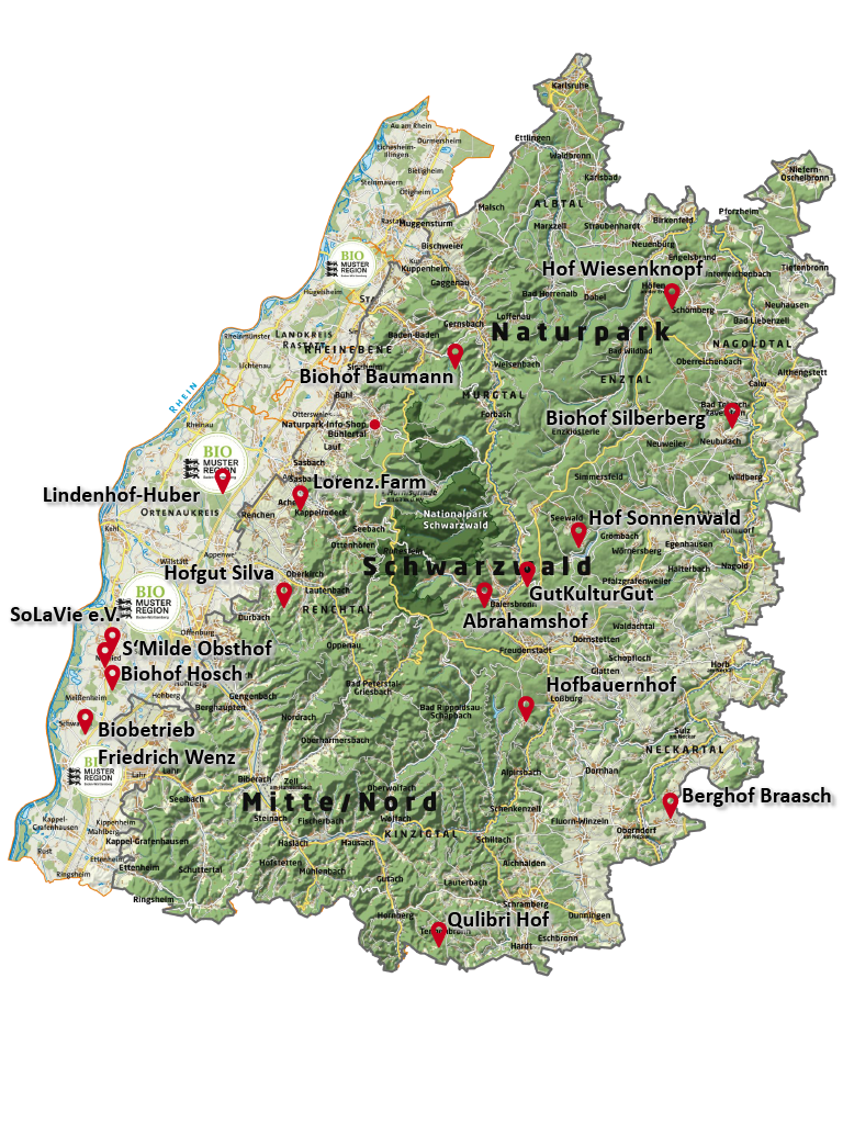 Karte der Agroforst-Modellregion