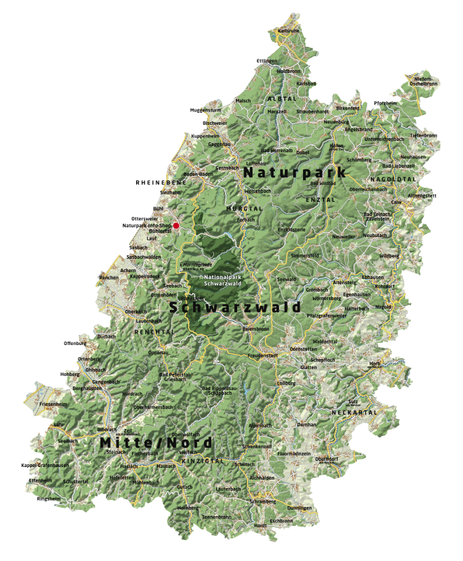 Gebietskarte Naturpark Schwarzwald Mitte/Nord